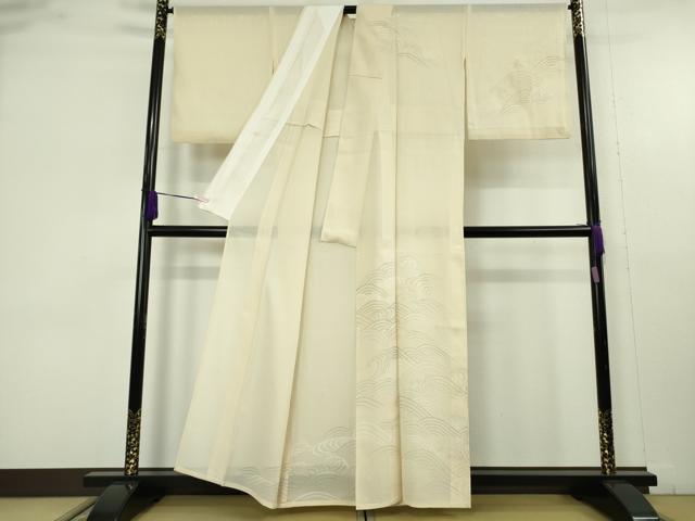 平和屋本店*極上 夏物 訪問着 絽 立波文 砥粉色地 金彩 逸品 未使用 DZAB9697kh6