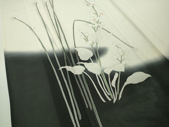 平和屋着物*極上 夏物 訪問着 絽 草花文 暈し染め 銀彩 逸品 未使用 DZAB9698kh6
