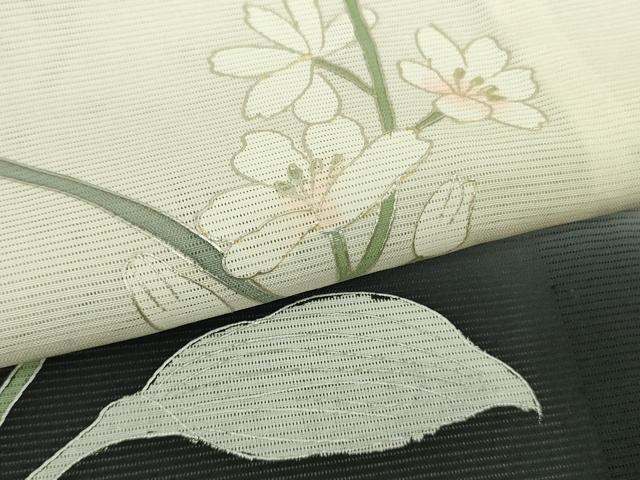 平和屋着物*極上 夏物 訪問着 絽 草花文 暈し染め 銀彩 逸品 未使用 DZAB9698kh6
