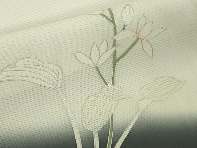 平和屋着物*極上 夏物 訪問着 絽 草花文 暈し染め 銀彩 逸品 未使用 DZAB9698kh6