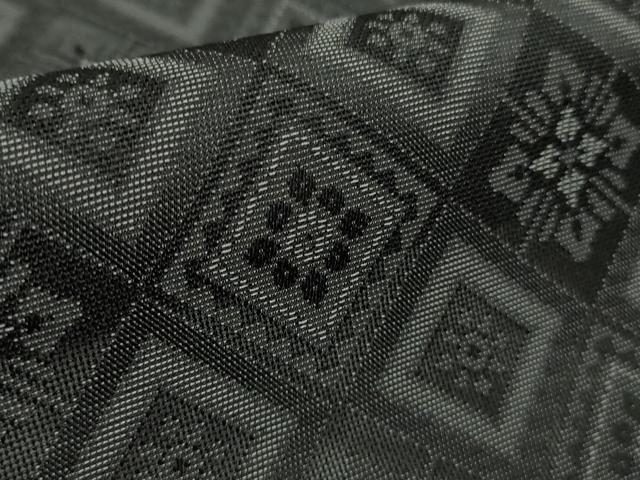 平和屋本店*極上 夏物 お召 夏お召 紋紗 捩り織 龍郷柄 工房・中賀和謹製 黒地 反端付き 逸品 未使用 DZAB9703kh6