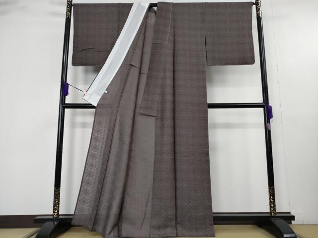 平和屋着物*極上 夏物 夏お召 花菱紋紗 紅消鼠色 逸品 未使用 DZAB9708kh6
