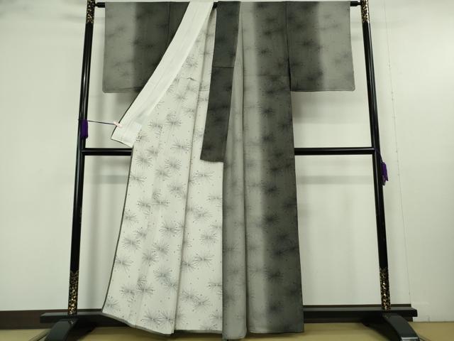 平和屋着物▽極上 小紋 無双 紗袷 紗×絽 松葉 暈し染め 逸品 未使用 DZAB9714kh6