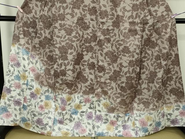 平和屋着物▽極上 本場染大島紬 訪問着 単衣 花唐草文 逸品 未使用 DZAB9720kh6