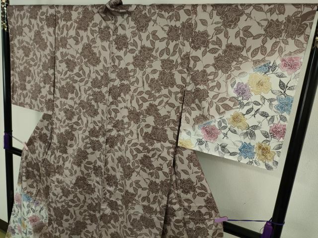 平和屋着物▽極上 本場染大島紬 訪問着 単衣 花唐草文 逸品 未使用 DZAB9720kh6
