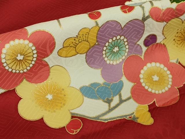 平和屋着物●極上 振袖 駒刺繍 吉祥花丸文 金彩 逸品 DZAB9757kh6