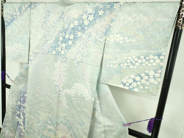 平和屋本店●極上 訪問着 舞花文 暈し染め 銀彩 逸品 未使用 DZAB9766kh6