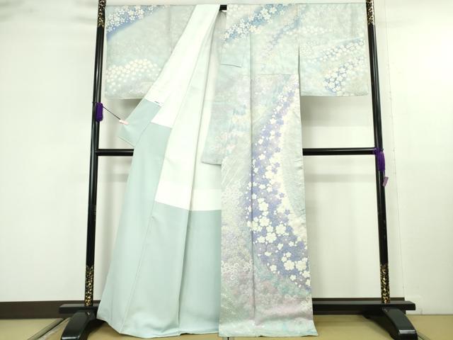 平和屋本店●極上 訪問着 舞花文 暈し染め 銀彩 逸品 未使用 DZAB9766kh6