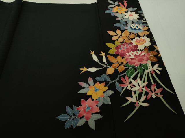 平和屋本店●極上 本加賀友禅作家 木村雨山 黒留袖 花篭 逸品 DZAB9773kh6