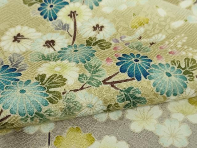 平和屋本店●極上 訪問着 竹垣吉祥花文 黒紅色地 暈し染め 逸品 未使用 DZAB9774kh6