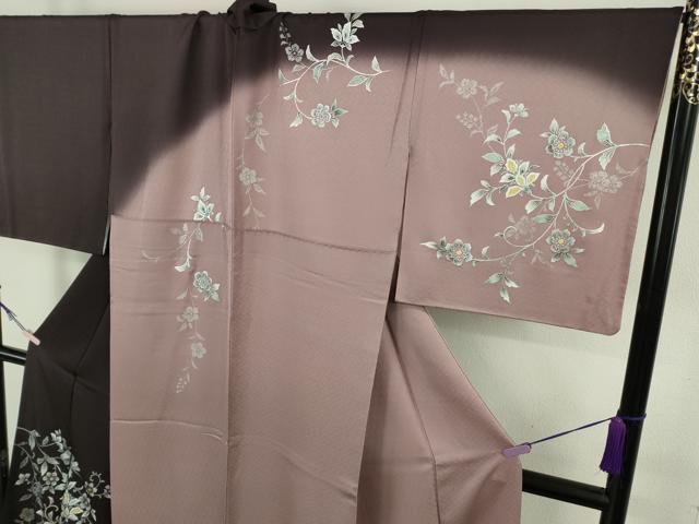 平和屋本店●極上 訪問着 花唐草文 暈し染め 金銀彩 ロング丈 逸品 DZAB9779kh6