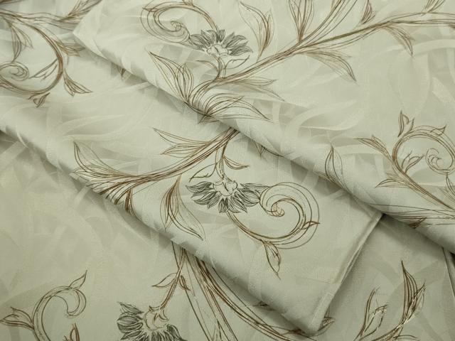 平和屋本店▽極上 小紋 単衣 花唐草文 銀彩 ロング丈 逸品 未使用 DZAB9785kh6