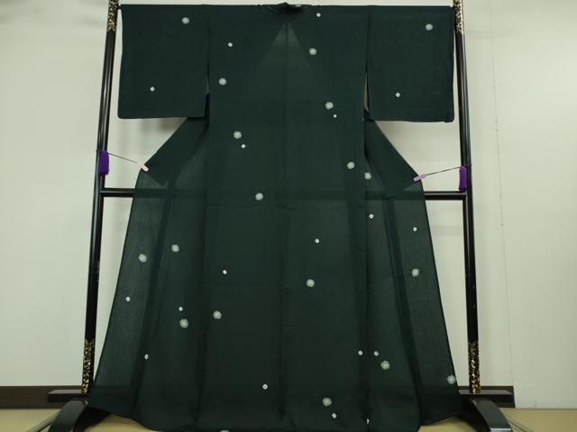 平和屋着物*極上 夏物 小紋 紋紗 絞り 鹿の子 百入茶色地 逸品 未使用 DZAB9790kh6