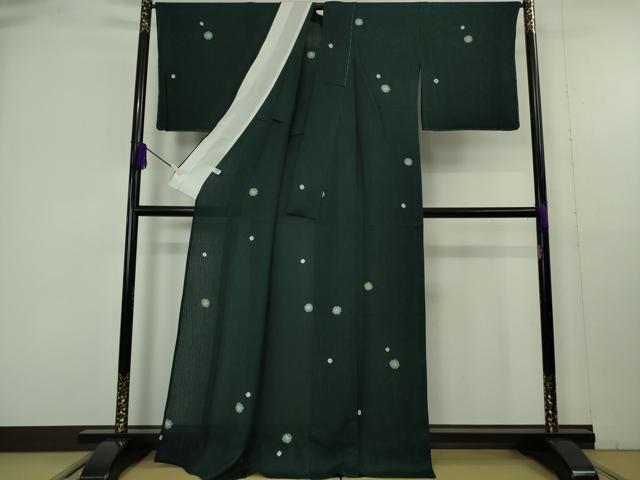 平和屋着物*極上 夏物 小紋 紋紗 絞り 鹿の子 百入茶色地 逸品 未使用 DZAB9790kh6