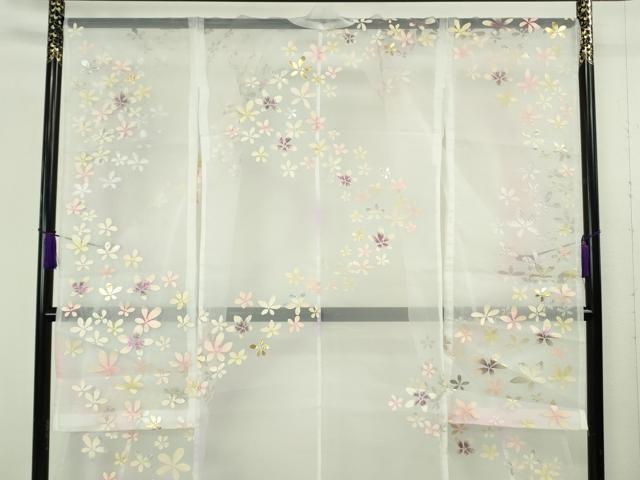 平和屋本店*極上 夏物 お引きずり・お引き摺り・引き振袖 オーガンジー 舞花文 金銀彩 逸品 DZAB9795kh6