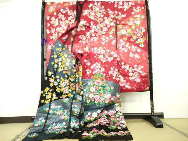 平和屋本店●極上 中国三大刺繍 相良刺繍 総刺繍 絽刺し 色打掛 和装 婚礼 結婚式 花嫁 吉祥花文 金糸 仮絵羽 逸品 未使用 DZAB9797kh6