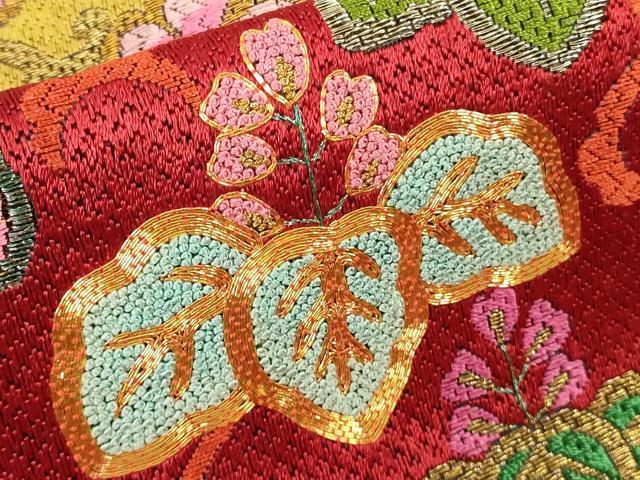 平和屋本店●極上 中国三大刺繍 相良刺繍 総刺繍 絽刺し 色打掛 和装 婚礼 結婚式 花嫁 束ね熨斗花文 金糸 仮絵羽 逸品 未使用 DZAB9799kh6