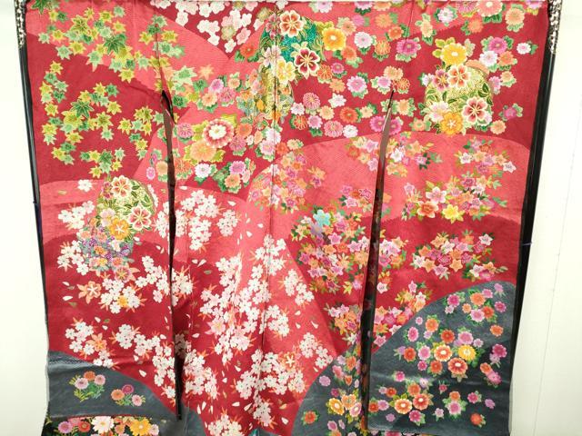 平和屋本店●極上 中国三大刺繍 相良刺繍 総刺繍 絽刺し 色打掛 和装 婚礼 結婚式 花嫁 吉祥花文 金糸 仮絵羽 逸品 未使用 DZAB9800kh6