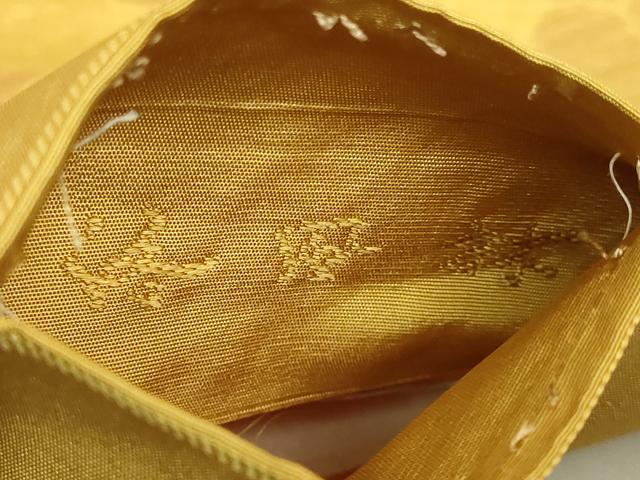 平和屋着物●極上 洛風林 工芸帯地 六通柄 本袋帯 洋花文 金銀糸 櫨染色地 逸品 DZAB9805kh6