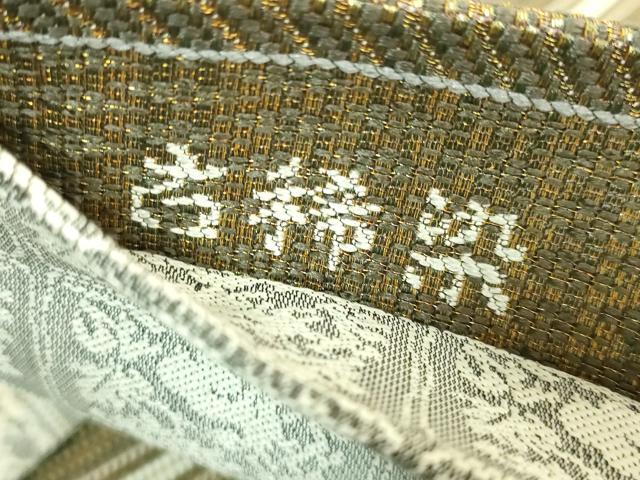 平和屋着物●極上 本場筑前博多織 両面 全通柄袋帯 黒田間道 古稀染 花兎 金糸 岡野織物 逸品 DZAB9832kh6