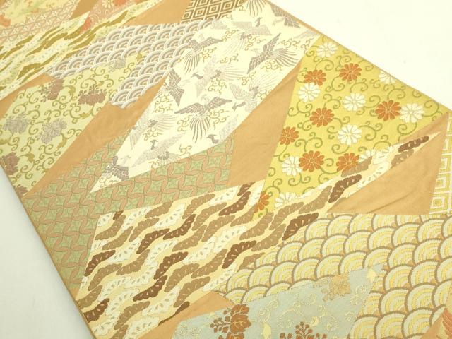 平和屋着物●極上 西陣 川島織物 六通柄 本袋帯 唐織 切嵌花鳥文 本金 逸品 DZAB9856kh6