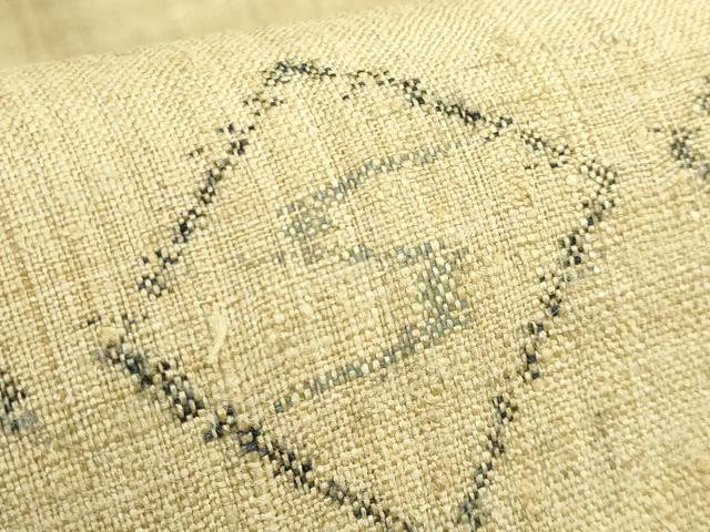 平和屋着物●極上 銀座 志ま亀 九寸名古屋帯 紬地 菱 たとう紙付き 逸品 DZAB9872kh6