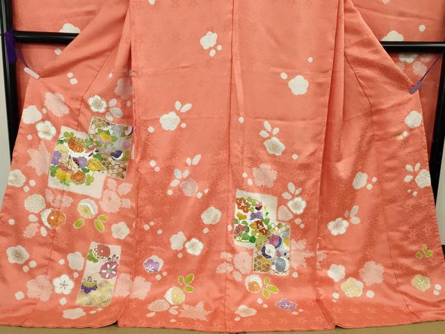 平和屋本店●極上 創業460年・千總 振袖 仮絵羽 駒刺繍 絞り 吉祥花文 金彩 逸品 未使用 DZAB9901kh6