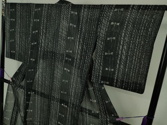 平和屋着物*極上 夏物 絹芭蕉 小紋 蜻蛉 トンボ 逸品 DZAB9941kh6