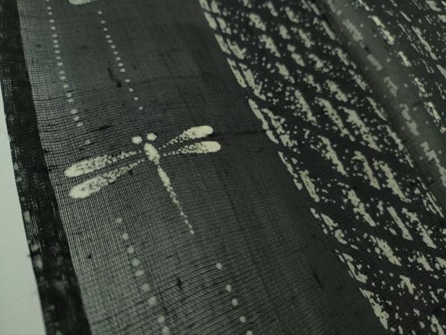 平和屋着物*極上 夏物 絹芭蕉 小紋 蜻蛉 トンボ 逸品 DZAB9941kh6