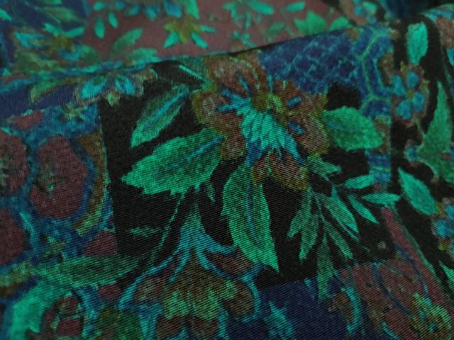 平和屋着物▽極上 小紋 単衣 京友禅 闍婆更紗 JAWASARASA 反端付き 逸品 未使用 DZAB9949kh6