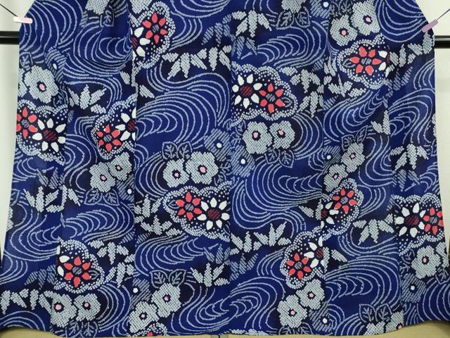 平和屋着物∴極上 夏物 浴衣 有松鳴海絞り 流水笹花文 綿 逸品 未使用 DZAB9960kh6