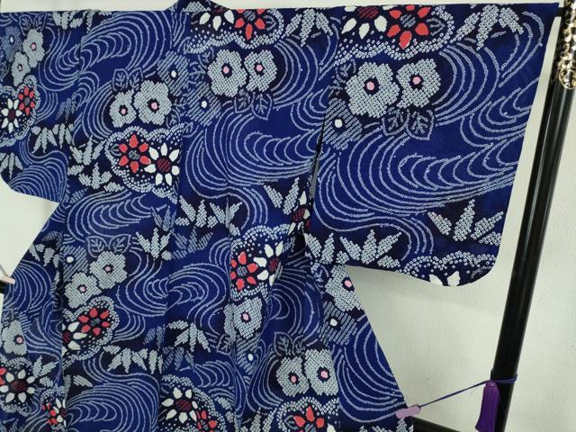 平和屋着物∴極上 夏物 浴衣 有松鳴海絞り 流水笹花文 綿 逸品 未使用 DZAB9960kh6