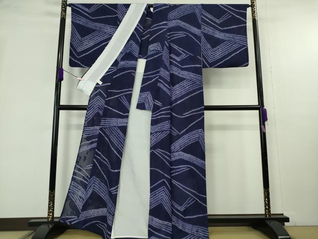 平和屋着物∴極上 夏物 浴衣 有松鳴海絞り 雁木 杢目絞り 紗 正絹 証紙付き 逸品 DZAB9961kh6
