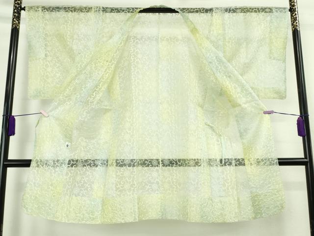 平和屋着物∞極上 道行コート オーガンジー スリーシーズン 塵除け ロング丈 刺繍 レース ゑり善扱い たとう紙付き 逸品 未使用DZAB9979kh6