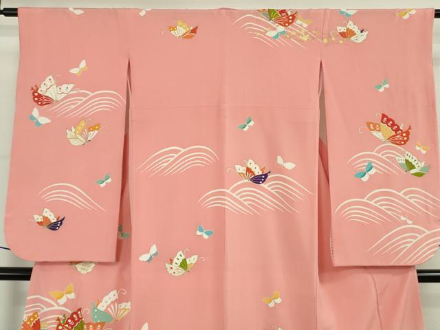平和屋本店∵極上 創業460年・千總 女の子 十三参り 子供 祝着 駒刺繍 舞蝶立波文 暈し染め 金彩 逸品 DZAB9985kh6