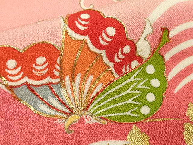 平和屋本店∵極上 創業460年・千總 女の子 十三参り 子供 祝着 駒刺繍 舞蝶立波文 暈し染め 金彩 逸品 DZAB9985kh6