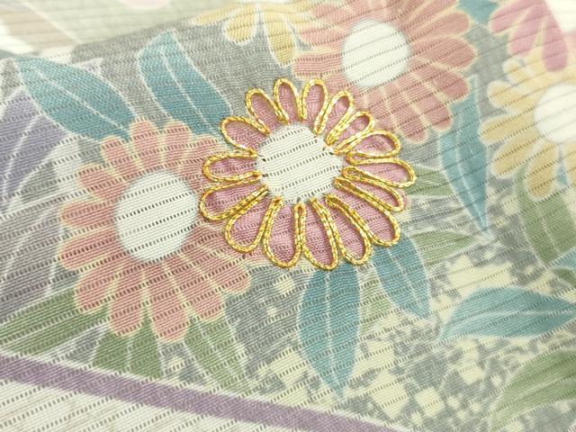 平和屋着物*極上 夏物 訪問着 絽 駒刺繍 桃山 吉祥花文 暈し染め 逸品 DZAC0004kh6