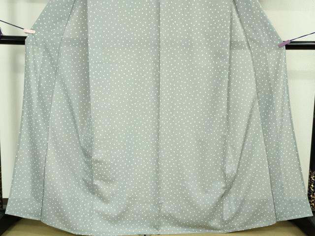 平和屋着物*極上 夏物 洗える最高級着物 <英>はなぶさ謹製 小紋 絽 丸文 灰青色地 逸品 DZAC0019kh6
