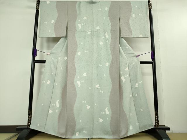 平和屋着物●極上 小紋 兎 うさぎ 露芝 逸品 DZAC0030kh6