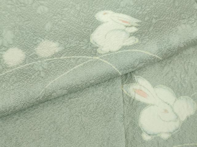 平和屋着物●極上 小紋 兎 うさぎ 露芝 逸品 DZAC0030kh6