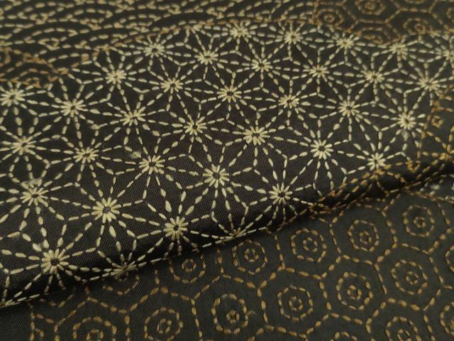 平和屋着物●極上 本場大島紬 訪問着 刺し子 総刺繍 雲取り名物裂 檳榔子染色地 逸品 DZAC0068kh6