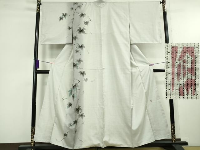 平和屋着物●極上 本加賀友禅作家 鬼島武司 本場染大島紬 訪問着 蔦の葉文 やまと金ラベル 逸品 DZAC0073kh6