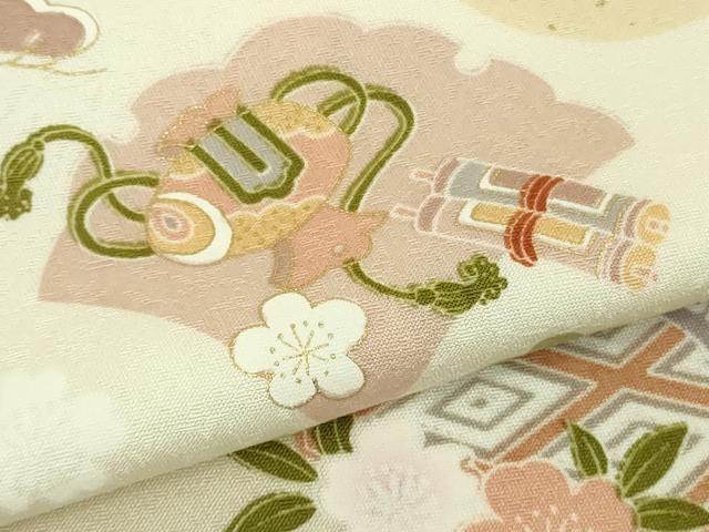 平和屋本店●極上 訪問着 駒刺繍 花篭 宝尽くし 蜂蜜色地 暈し染め 金彩 伊勢丹扱い 逸品 DZAC0077kh6