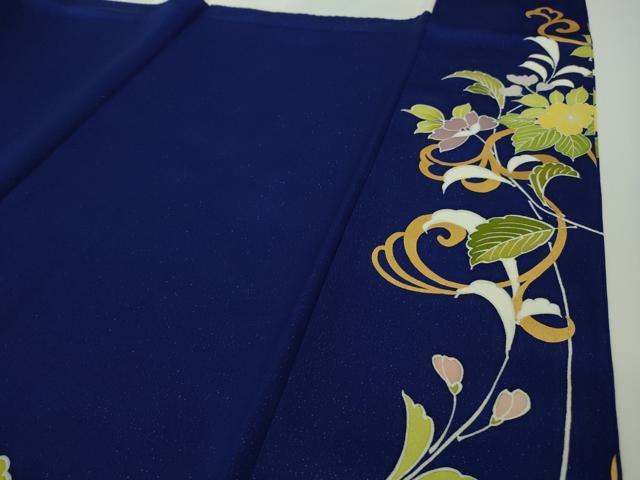 平和屋本店●極上 創業460年・千總 誰が袖好み 振袖 駒刺繍 花唐草文 金彩 銀通し地 高島屋扱い 逸品 DZAC0080kh6