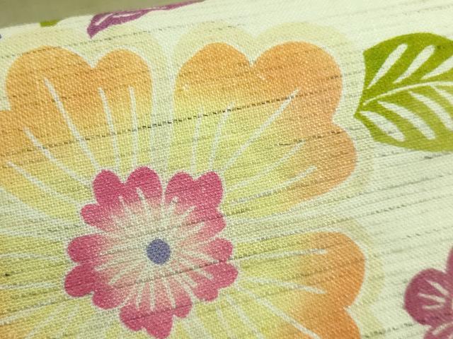 平和屋本店*極上 夏物 九寸名古屋帯 花鳥唐草 麻 やまと誂製 逸品 DZAC0130kh6