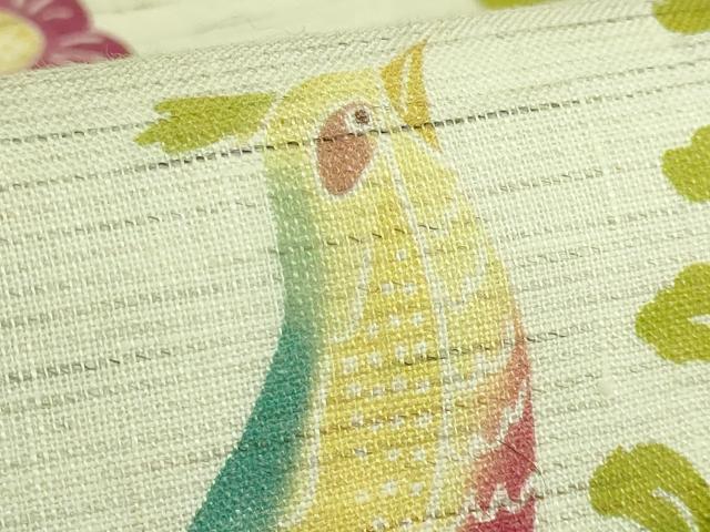 平和屋本店*極上 夏物 九寸名古屋帯 花鳥唐草 麻 やまと誂製 逸品 DZAC0130kh6