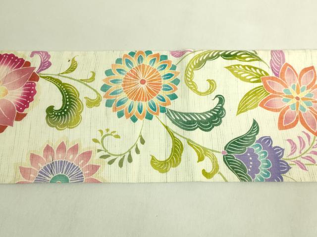 平和屋本店*極上 夏物 九寸名古屋帯 花鳥唐草 麻 やまと誂製 逸品 DZAC0130kh6