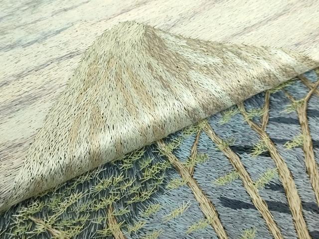 平和屋本店●希少 中国国宝刺繍 乱針刺繍 総刺繍 六通柄袋帯 富士山 逸品 DZAC0135kh6
