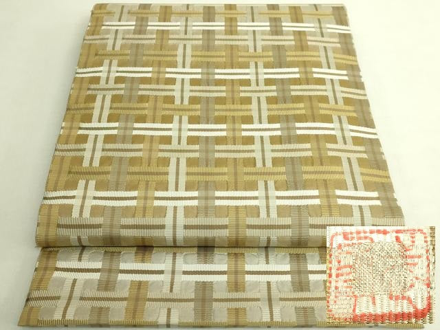 平和屋本店●極上 伝統工芸士 曽根武勇 全通柄袋帯 吉野間道 逸品 DZAC0143kh6