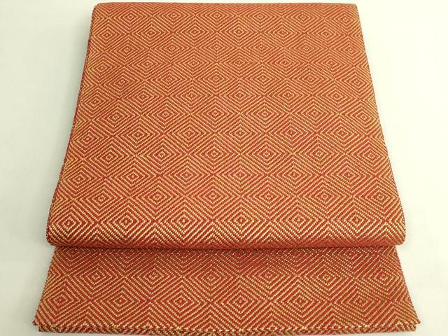 平和屋本店●極上 伊兵衛織 工芸手織 八寸名古屋帯 入子菱 逸品 DZAC0145kh6